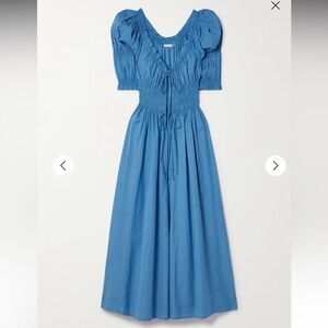 DÔEN Ischia shirred cotton-blend voile midi dress